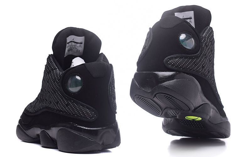 Nike Air Jordan 13 Retro Black/Grey, черные с серым, замша, текстиль, мужские