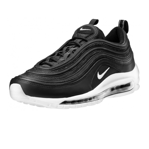 Nike Air Max 97 Black/White, черный с белым, нейлон, кожа, мужские, женские