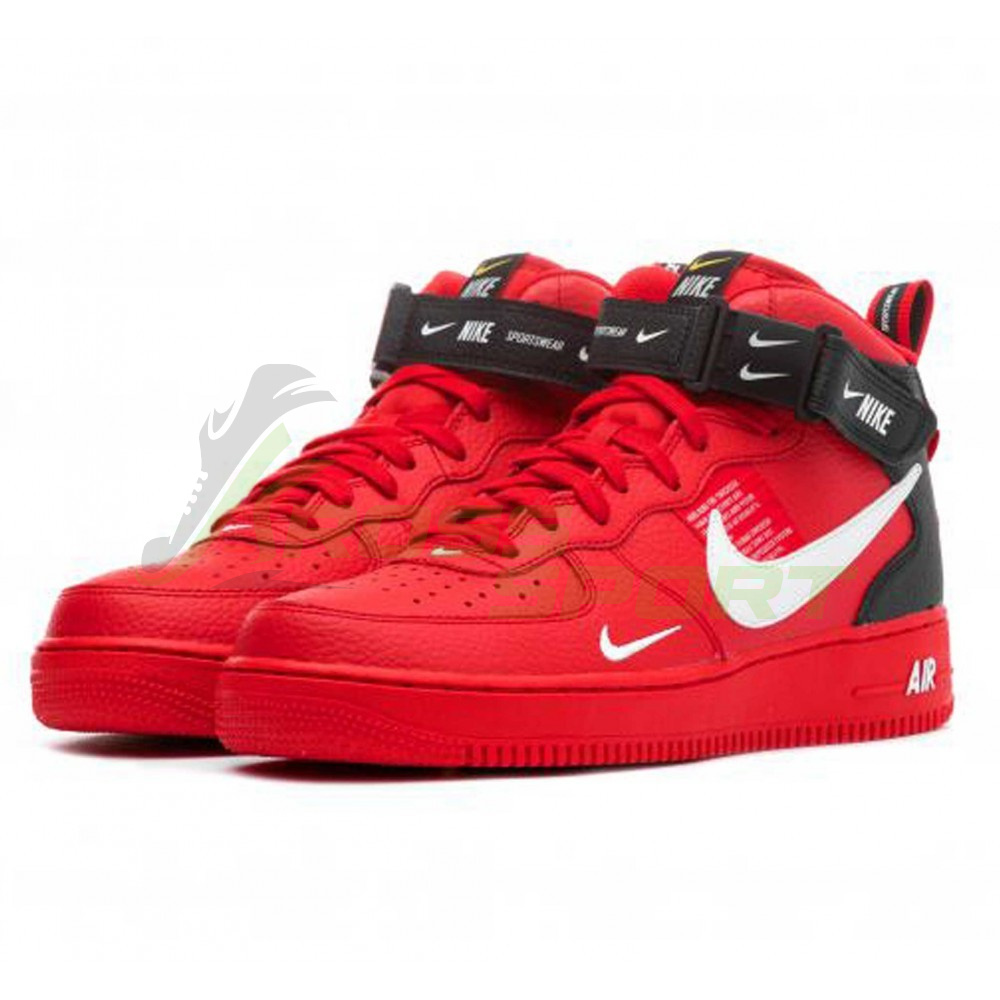 Nike Air Force 1 '07 LV8 Mid Utility с мехом Red/Black
