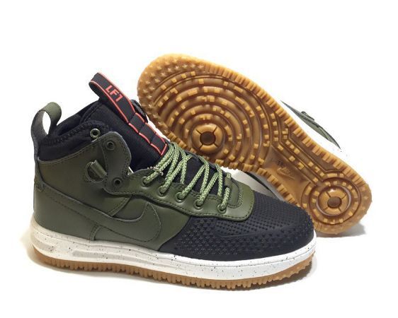 Nike Air Force 1 Lunar Duckboot, зеленый, черный, кожа, мужские