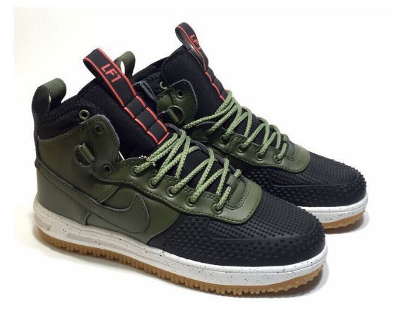 Nike Air Force 1 Lunar Duckboot, зеленый, черный, кожа, мужские